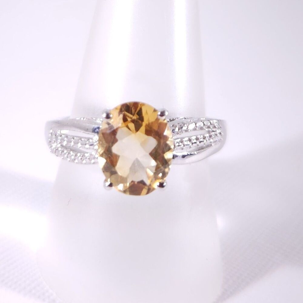 Brazilian Citrine Ring 2.4 Carats Size 8